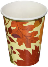 Festive Fall Design Paper Cups - 9 oz. Multicolor Pack of 18